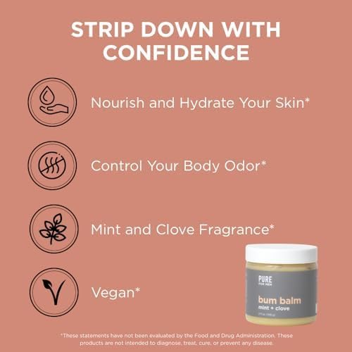Pure for Men Stay Ready Fiber Supplement (120 Count) + Bum Balm Raw Lotion for Men