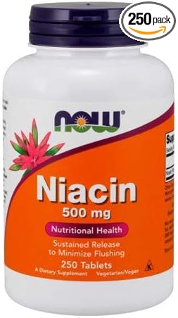 Niacin 500 mg Tr 250 Tabs by Now Foods (Pack of 3)