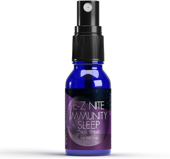 EZ Nite Sleep Immunity Spray with Melatonin Elderberry Extract and L-Theanine | Natural Defense Formula Non-Habit Forming | Non-GMO Gluten-Free | 30-Night Supply