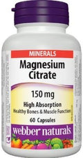 Webber Naturals Magnesium Citrate High Absorption 150 mg 60caps