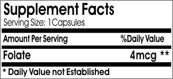 Folate 4mcg // 100 Capsules // Pure // by PureControl Supplements