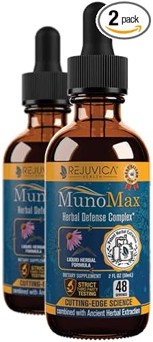 Rejuvica Health MunoMax - Advanced Immune Support Supplement - Liquid Delivery for Better Absorption - Echinacea Astragalus Reishi Goldenseal Elderberry &amp More!