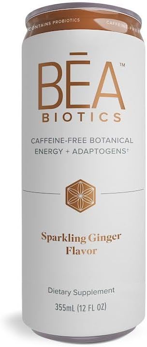 Isagenix BEA Biotics - Caffeine-Free Botanical Energy Drink - Supports Gut &amp Digestive Health - Aids Healthy Metabolism - Good Source of Fiber - Sparkling Ginger 12 fl oz