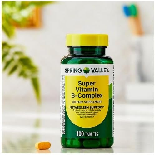 Super Vitamin B-Complex Tablets Dietary Supplement 100 Count