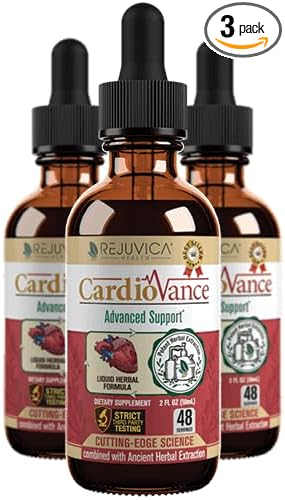 Rejuvica Health CardioVance - Heart Support Supplement - Liquid Delivery for Better Absorption - Hawthorne Hibiscus Arjuna Olive Leaf &amp More!