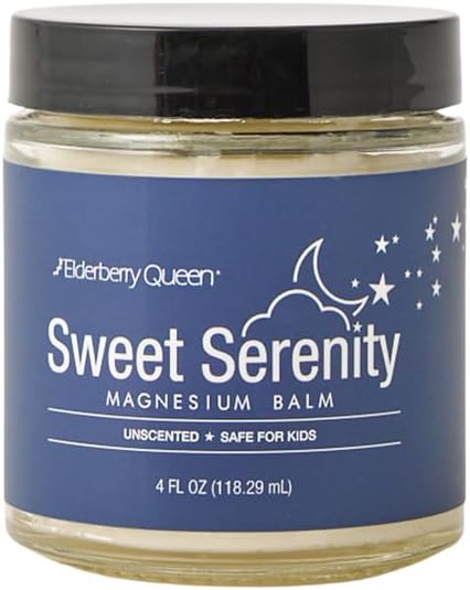 Elderberry Queen Sweet Serenity Magnesium Balm for Sleep 4 oz Kid Safe (Unscented)