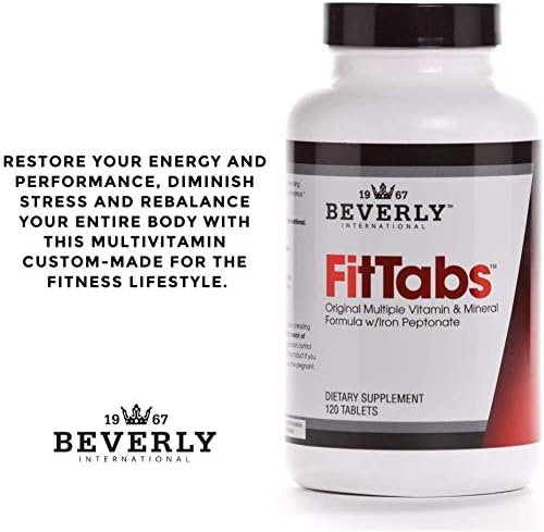 Beverly International Fit Tabs Daily Multi-Vitamin/Mineral with Iron Peptonate120 Tablets. (30 Servings) Notice The Difference. Don’t Miss Out on The Healthy Benefits. Your Mind &amp Body is Priorit