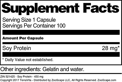 Soy Protein - 450 mg (100 Capsules ZIN: 521425) - 3 Pack