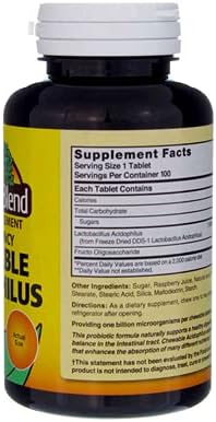 Nature's Blend Acidophilus Chewable Raspberry Flavor - 100 Tablets Pack of 5