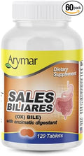 Arymar Sales Biliares Ox Bile with Digestive Enyzmes 120 Tablets