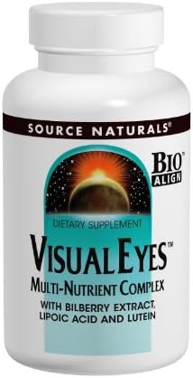 Source Naturals Visual Eyes Dietary Supplement - Multi-Nutrient Complex with Bilberry Extract Lipoic Acid and Lutein - 90 Tablets