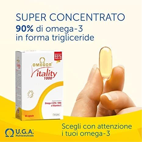 OMEGOR Omega 3 1000mg Fish Oil Capsules IFOS Certified Vitality 1000 DHA EPA Omega3 Supplement - No Fishy Aftertaste Non-GMO (90 Softgels)