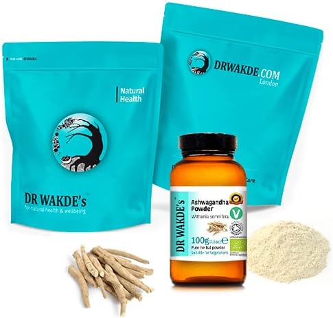 DR WAKDE's Organic Ashwagandha Powder (Indian Ginseng | Withania somnifera) - 1kg (2.2lb) | Pure Raw &amp Dried Powder | Ayurvedic Herb | Vegan | Nothing Added Nothing Removed | Same Day Dispatch