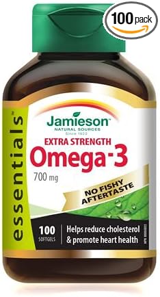 Jamieson Omega 3 -Extra Strength-No Fishy Aftertaste 100 softgels
