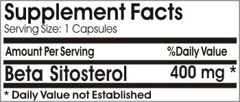 Beta Sitosterol 400mg ~ 180 Capsules - No Additives ~ Naturetition Supplements