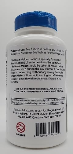 Dream Maker – P.M. Formula for Relaxation Stress Support &amp Restful Sleep Veggie Capsules