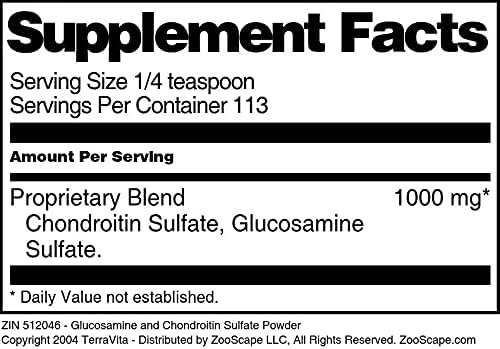 Terravita Glucosamine and Chondroitin Sulfate Powder (4 oz ZIN: 512046) - 3 Pack