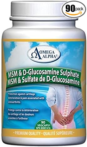 Omega Alpha MSM &amp D-Glucosamine Sulphate-90 Veg Capsules