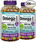Webber Naturals Triple Strength Omega-3 900mg 200 softgels x 2(2 Bottles)