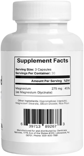 Denticare Bite-Guard for Teeth Grinding &amp Clenching Calms Jaw with Magnesium - 90 Capsules (Non-GMO Vegan)