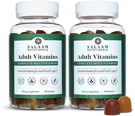 Salaam Nutritionals - Adult Multivitamins Vitamin Gummies for Women and Men Multivitamins for Adults with 11 Essential Vitamins and Minerals 90 Count 2 Packs