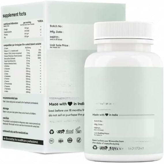 GHC Hair Biotin - 100% Vegan 60 Tablets (Pack of 1) | Promotes Healthy &amp Strong Hair Growth Powered with Keratin Amino Acids Grape Seed Extract &amp Other Natural Supplements
