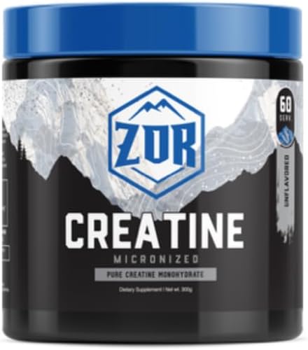 ZOR Micronized Creatine Monohydrate Powder 5000mg – Pure Unflavored Sugar-Free Non-GMO – Supports Muscle Growth Strength Recovery &amp Endurance – 60 Servings