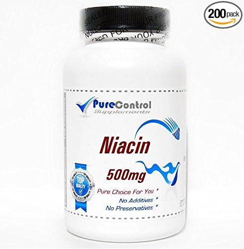Niacin 500mg // 200 Capsules // Pure // by PureControl Supplements