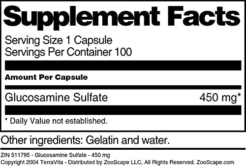 Glucosamine Sulfate - 450 mg (100 Capsules ZIN: 511795) - 3 Pack