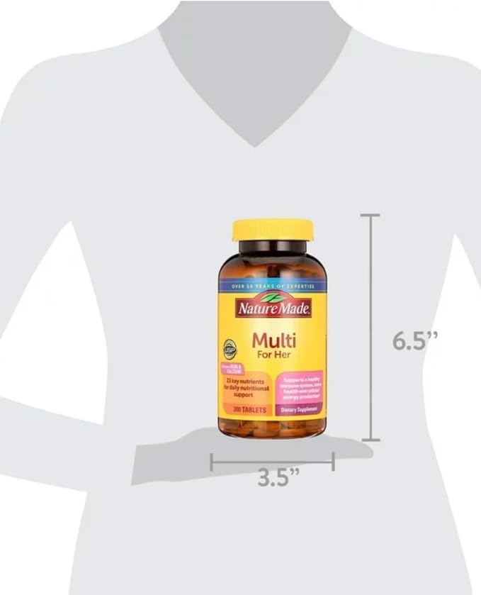 Nature Made Women's Multivitamin Tablets 300 Count for Daily Nutritional Support