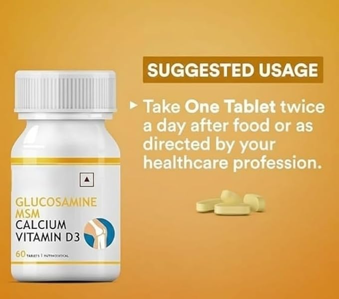 Glucosamine Tablets for Joint | with MSM Calcium &amp Vitamin D3 |Joint Health Supplement - 60 Tablets (Pack of 1 60)