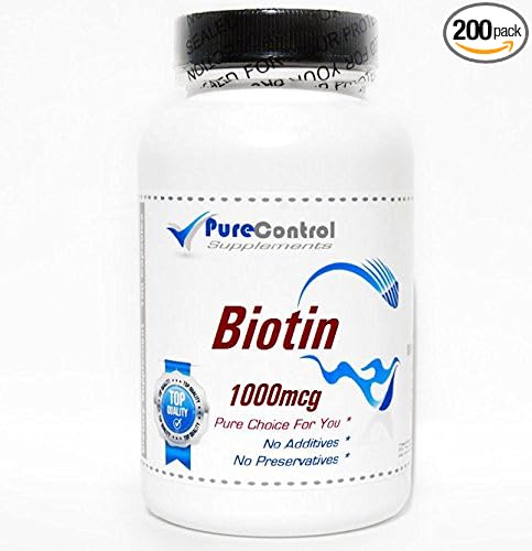 Biotin 1000mcg // 200 Capsules // Pure // by PureControl Supplements
