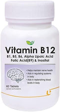 Vitamin B12 with B1 B5 B6 B9(Folic Acid) Alpha Lipoic Acid ALA &amp Inositol Supplements | Energy Management | Antioxidant | 60 Tablets