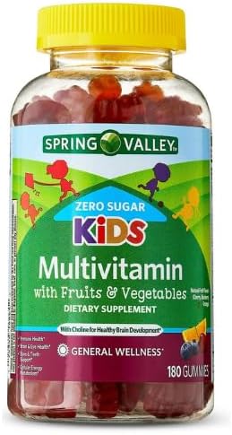 Spring Valley Zero Sugar Kids Multi Gummy 180 Count + Dri Store Sticker.