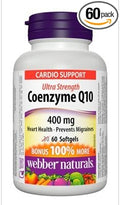 Webber Naturals Coenzyme Q10 Ultra Strength 400 mg Bonus 30+30 softgels
