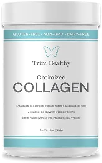 Trim Healthy Optimized Collagen Protein Powder 17 oz Complete Amino Acids Enhanced Exercise Performance