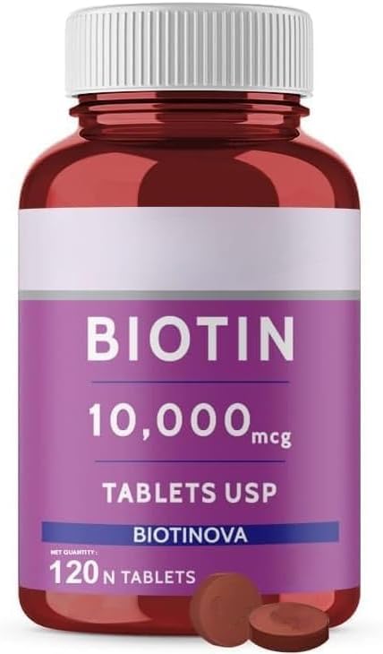 Biotin 10000mcg | Tablets for Hair Growth | Biotin Supplement for Hair Skin and Nails | Hair Vitamins for Men &amp Women | 120 Tablets