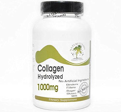 Collagen Hydrolyzed 1000mg ~ 180 Capsules - No Additives ~ Naturetition Supplements