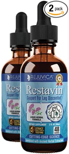 Restavin - Advanced Leg Support Supplement - Liquid Delivery for Better Absorption - Vitamin C Iron Valerian Turmeric Magnesium &amp More!