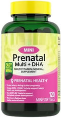 SEDLAV Mini Prenatal Multi + DHA Complete Multivitamin/Multimineral Supplement Mini Softgels 120 Count + Sticker Designed to Support Prenatal Nutrient Goals