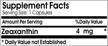Zeaxanthin 4mg ~ 100 Capsules - No Additives ~ Naturetition Supplements