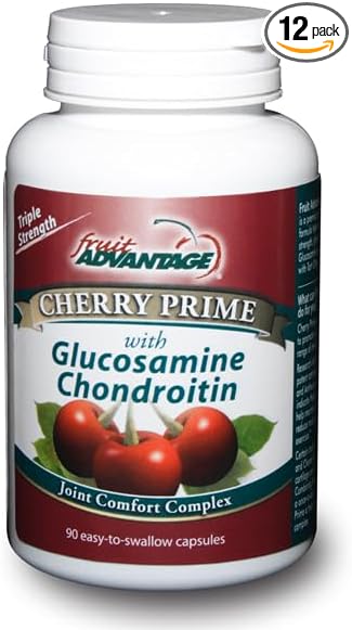 Cherry Prime Montmorency Tart Cherry with Glucosamine &amp Chondroitin - 90 Capsules (Case of 12)