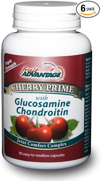 Cherry Prime Montmorency Tart Cherry with Glucosamine &amp Chondroitin - 90 Capsules (6-Pack)