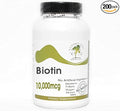 Biotin 10000mcg ~ 200 Capsules - No Additives ~ Naturetition Supplements