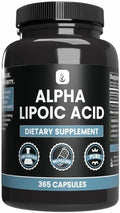 PURE ORIGINAL INGREDIENTS Alpha Lipoic Acid (365 Capsules) No Magnesium Or Rice Fillers Always Pure Lab Verified