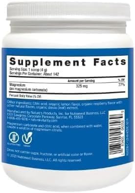 Natural*VitaIity Calm Magnesium Citrate Powder Raspberry Lemon Flavor 20oz(Pack of 2)