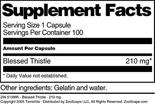 Blessed Thistle - 210 mg (100 Capsules ZIN: 513995) - 3 Pack