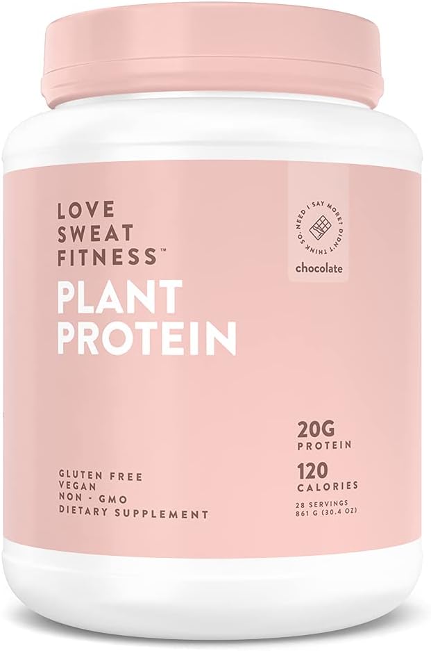 Love Sweat Fitness Organic Plant Based Protein Powder Chocolate - 28 Servings 20g Protein Vegan Gluten Free Non-GMO