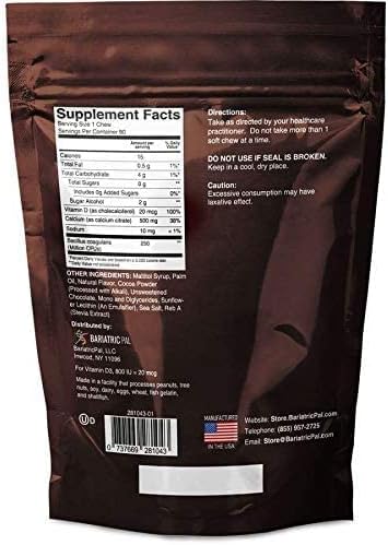 BariatricPal 30-Day Bariatric Vitamin Bundle (Multivitamin ONE 1 per Day! Iron-Free Capsule and Calcium Citrate Soft Chews 500mg with Probiotics - Belgian Chocolate Caramel)