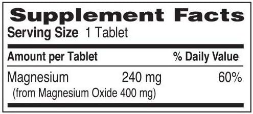 Magnesium Oxide 400 mg Dietary Supplement Tablets Generic MegOx 120 Tablets per Bottle Pack of 12